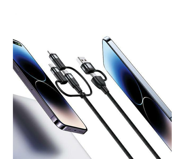 USAMS Kabel 2xC/USB/Micro-USB/Lightning 6w1 1,2m 100W PD czarny - 1568995 - zdjęcie 7